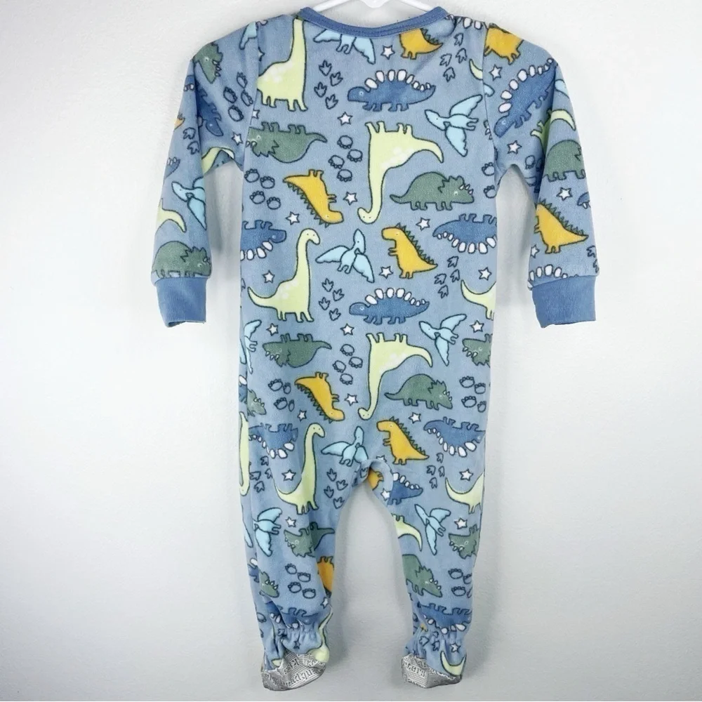 KIDS HEADQUARTERS Boys Kids Light Blue Onesie with Cute Dinosaur Print Size 12 M